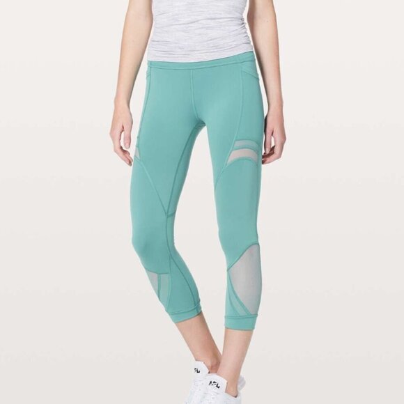 Lululemon Forget The Sweat Crop *21" Turquoise Sea - Picture 7 of 7